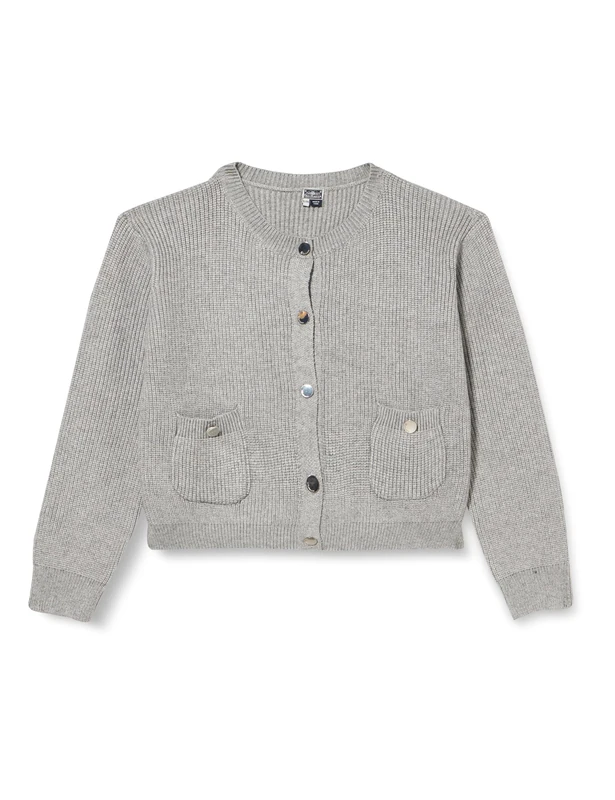 boundry Women's Cardigan with Buttons, Grey Melange, XL/XXL