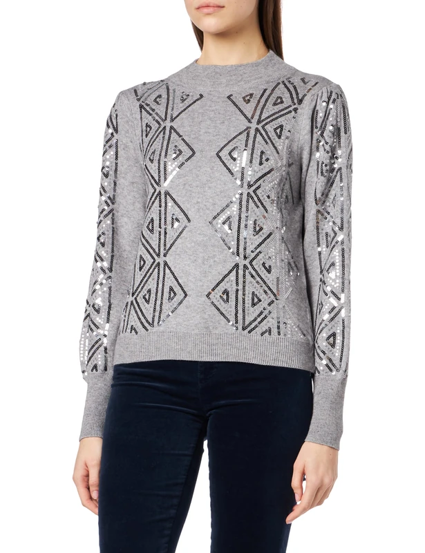caspio Women's Knitted Jumper, Gray, XS/S - Image 1