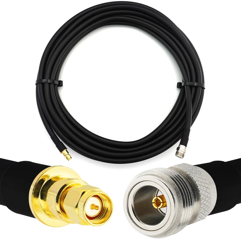 15m SMA Male to N Female Coaxial Cable — Full Copper HF400 Flexible Extension Coax 50 Ohm (LMR400 UF UltraFlex equivalent) — for LTE GSM DCS 4G 5G Mobile Signal Router Antenna