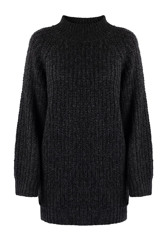 NAEMI Women's Oversize Knitted Jumper, Black, M/L