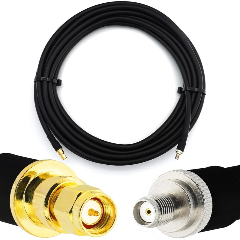 RANGEFUL SMA Male to SMA Female 15m Coaxial Cable — Full Copper HF400 Flexible Extension Coax 50 Ohm (LMR400 UF UltraFlex equivalent) — for LTE GSM DCS 4G 5G Mobile Signal Router Antenna