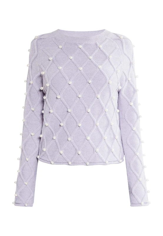 paino Women's Knitted Jumper, Light Purple, M/L