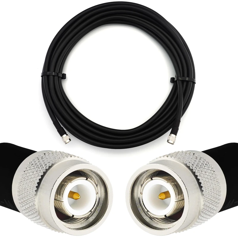 15m TNC Male to TNC Male Coaxial Cable — Full Copper HF400 Flexible Extension Coax 50 Ohm (LMR400 UF UltraFlex equivalent) — for Wireless LAN Devices