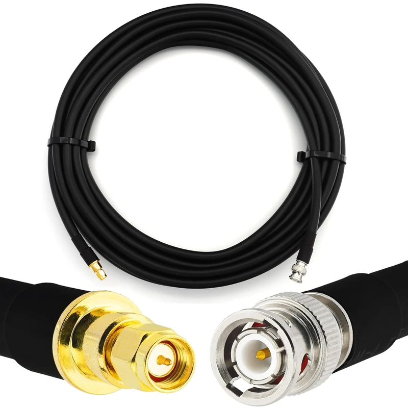 RANGEFUL 15m BNC Male to SMA Male Coaxial Cable — Full Copper HF400 Flexible Extension Coax (LMR400 UF UltraFlex equivalent) — for HAM CB Radio Antenna Analyzer WiFi SWR Meter Amateur Short Wave RF