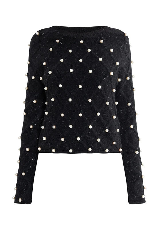 nelice Women's Knitted Jumper, Black, M/L