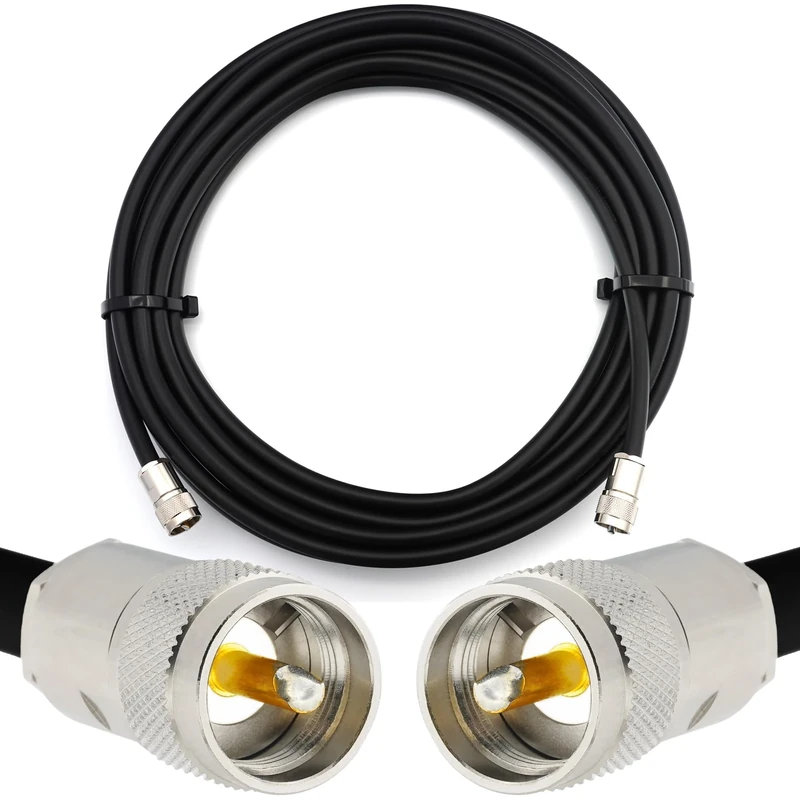 15m PL259 to PL259 UHF IP67 Waterproof Coaxial Cable — Full Copper HF400 Flexible Extension Coax 50 Ohm (LMR400 UF UltraFlex equivalent) — for HAM CB Radio Antenna SWR Meter Amateur Short Wave RF