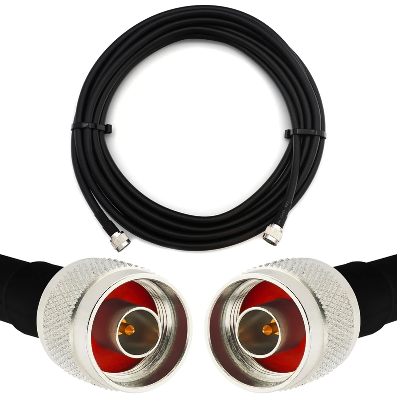 RANGEFUL 15m N Male to N Male Coaxial Cable — Full Copper HF400 Flexible Extension Coax 50 Ohm (LMR400 UF UltraFlex equivalent) — for WiFi LTE GSM DCS 4G 5G Mobile Wireless Router Antenna