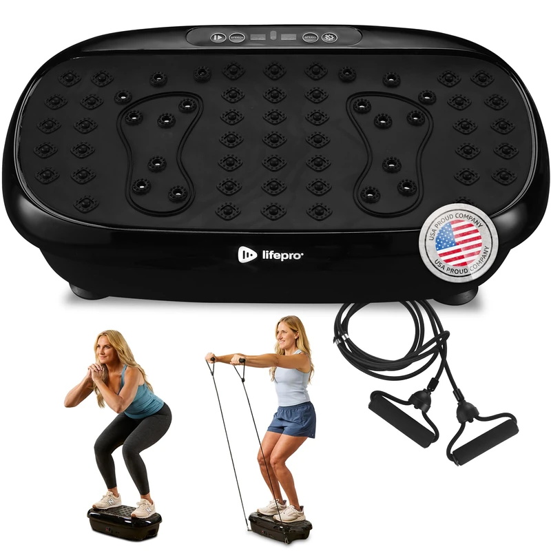 Lifepro Compact Vibration Plate Exercise Machine, Mini Full Body Vibration Platform Exercise Machine for Lymphatic Drainage with Acupressure Nodes, Burn Calories, Helps Alleviate Back & Joint Pain