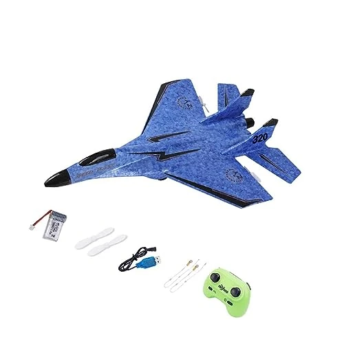 ICDKOYK Night Light Glider RC Plane - 150m Range, 2-Channel, Blue