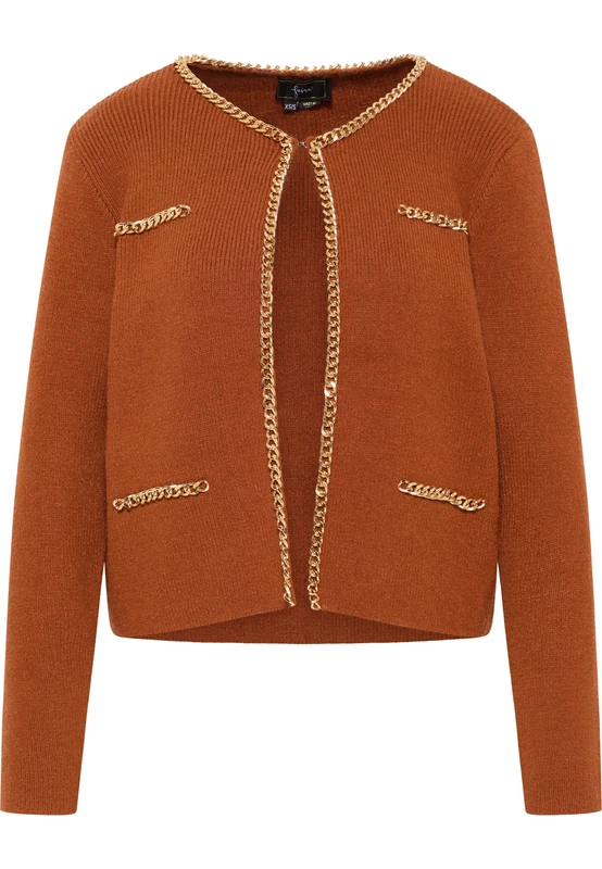 paino Women's Cardigan Sweater, Dark Camel, XL/XXL