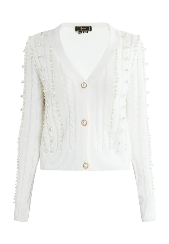 SIDONA Women's Cardigan Sweater, White, M/L