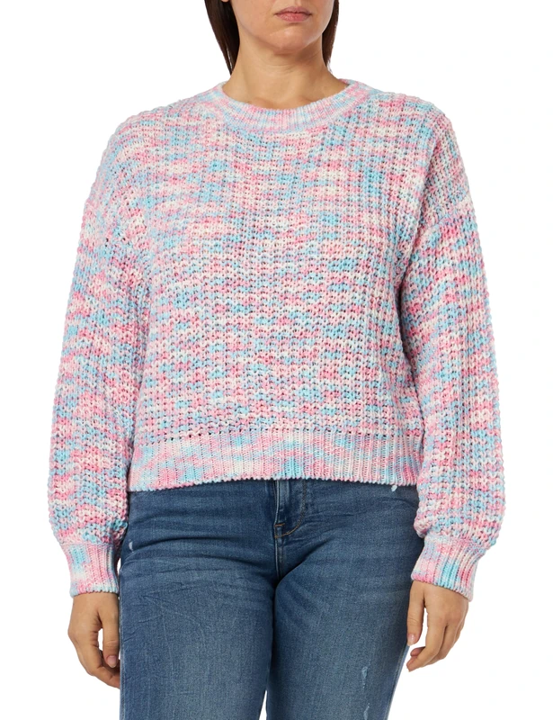 UCY Women's Knitted Jumper, Pink Multi-Coloured, M/L