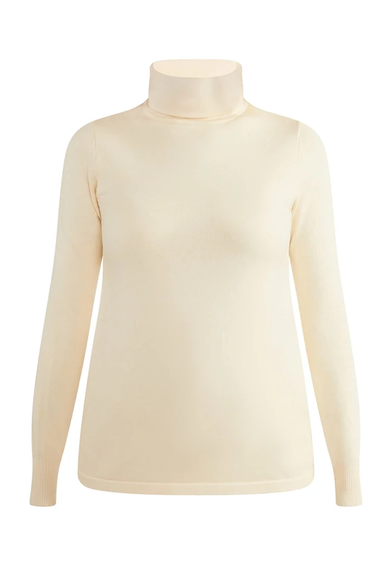 SIDONA Women's Knit Turtleneck Sweater, Wool White, M/L