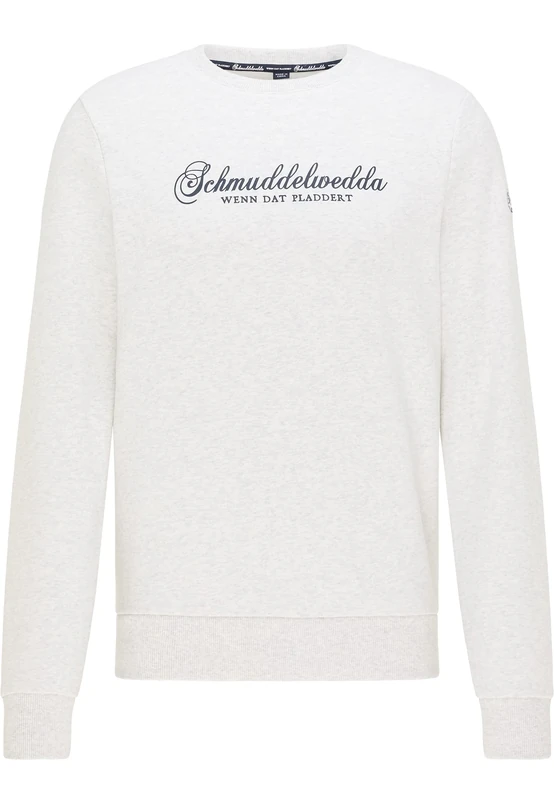 YuKa Men's Sweat Jumper, Wool White Melange, S