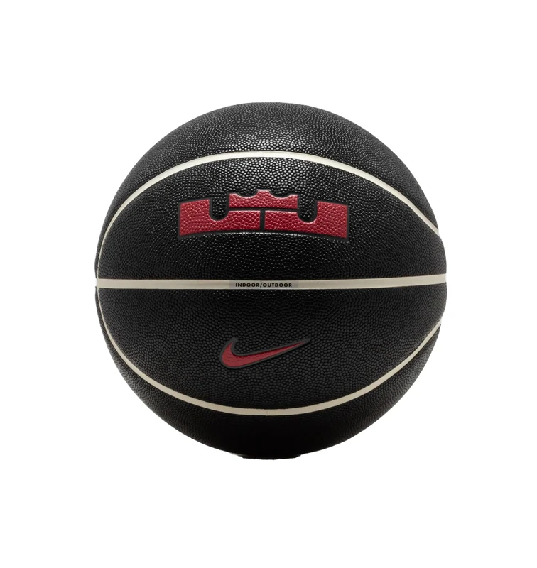Nike All Court Basketball 8P 2.0 LeBron James – Indoor Outdoor Basketball Ball – Performance Basketball – Deflated delivered, Black/Phantom/Anthracite/University Red, 7