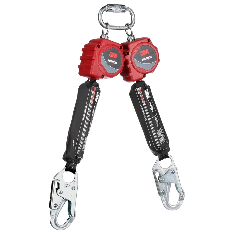 3M™ Protecta® Twin-Leg Self-Retracting Lifeline 3100510, Web, Steel Snap Hooks, 6 ft. - Image 1