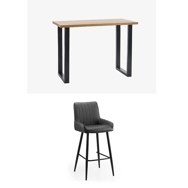 Julian Bowen Set of Set Of Brooklyn Oak Bar Table And 2 Soho Bar Stools