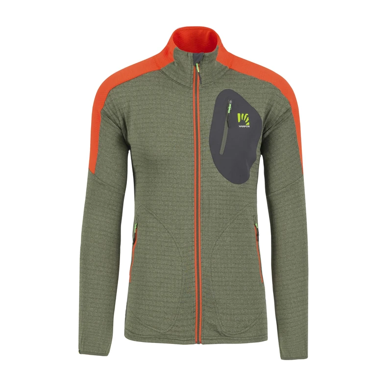 KARPOS 2501043-024 PUEZ FLEECE Sweatshirt Men's THYME/SPICY ORNAGE Size XXL