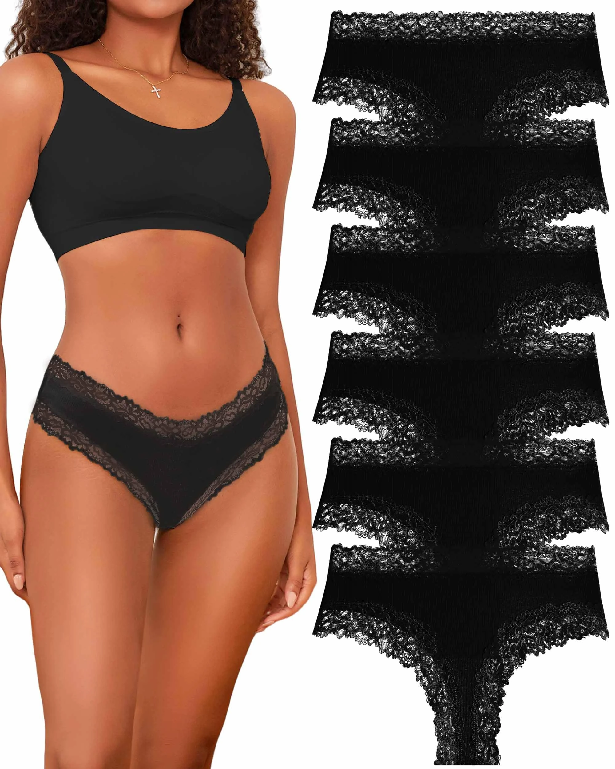 BeReady Cotton Underwear Women Lace Women's Knickers Brazilian Ladies Briefs Sexy Hipster Panties Soft Pants Multipack Pack of 6