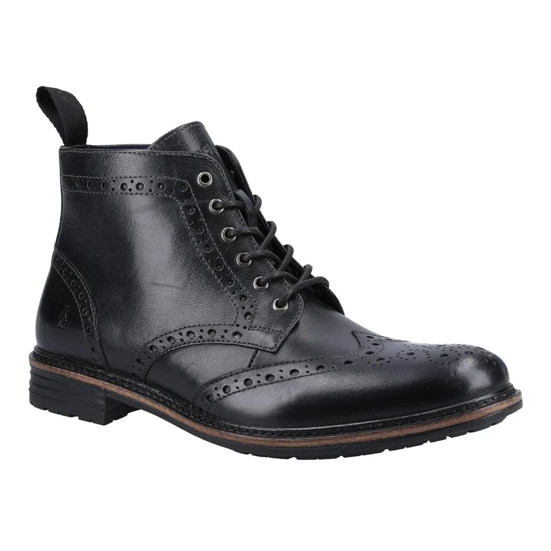 Hush Puppies Male Joshua Brogue Boot, Black, 6