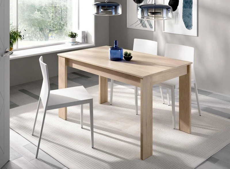 Dmora - Fixed table Censo, Multipurpose dining Table, Rectangular table for the kitchen or dining room, 139x81h77 cm, Oak