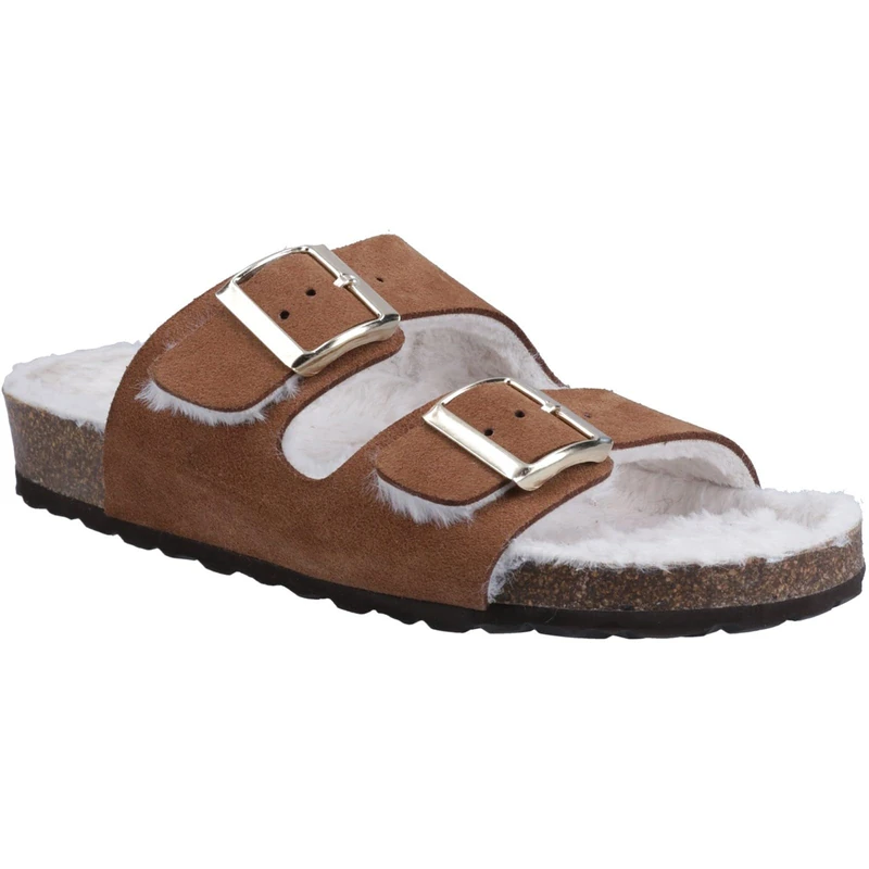 Hush Puppies Female Jessie Mule Slipper, Tan, 7