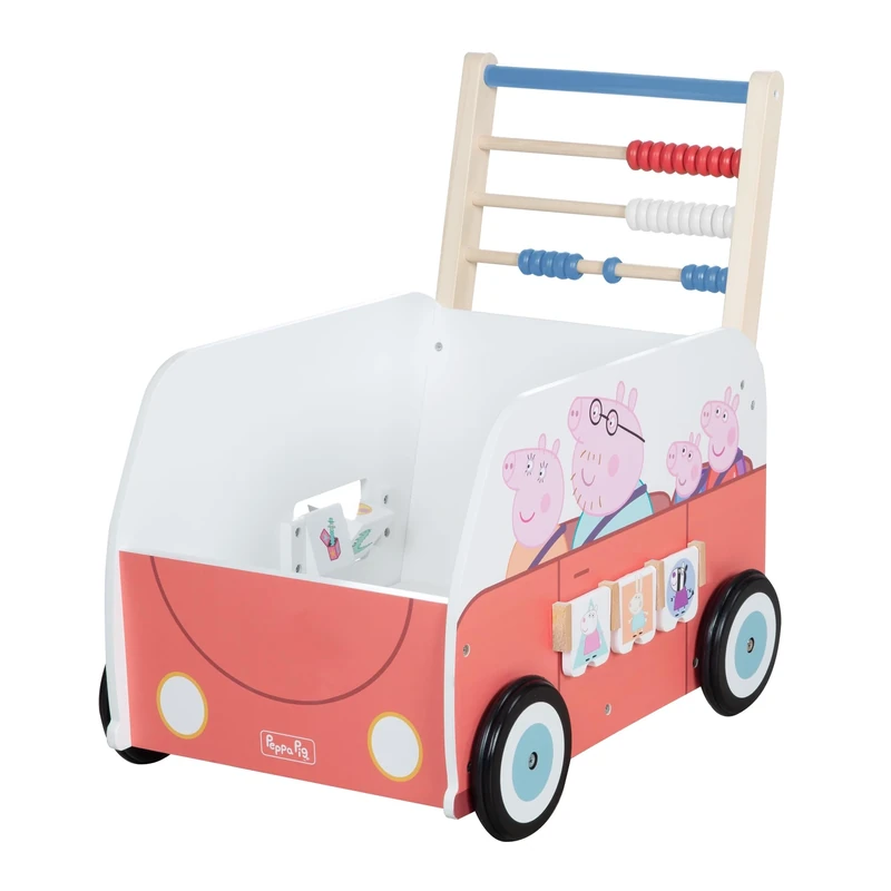 roba Bully Push Bus Peppa Pig for Children - Wooden Walker/Doll pram with Play Functions - Walking aid for Girls & Boys - from 12 Months...
