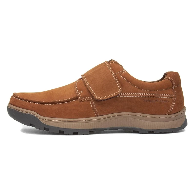 Hush Puppies Male Casper Touch Fastening Shoes, Tan, 11