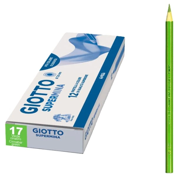 Office Brand Giotto Model Giotto Supermina Pastelli 3.8 mm CONFEZIONE Mono Colore Green CINABRO 12 Pz.