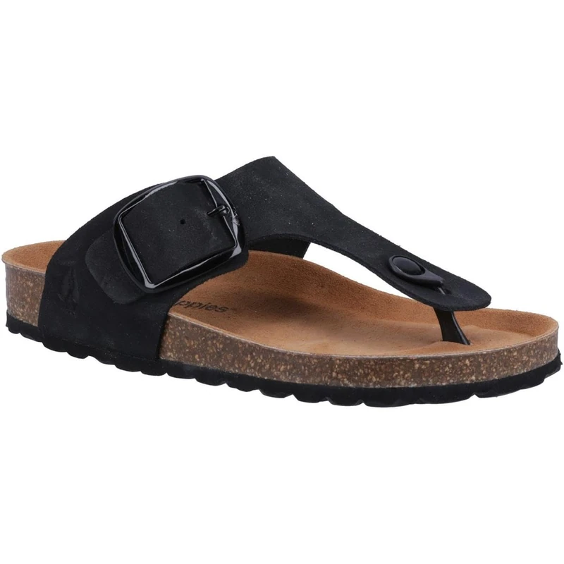 Hush Puppies Female Billie Toepost Sandal, Black, 8