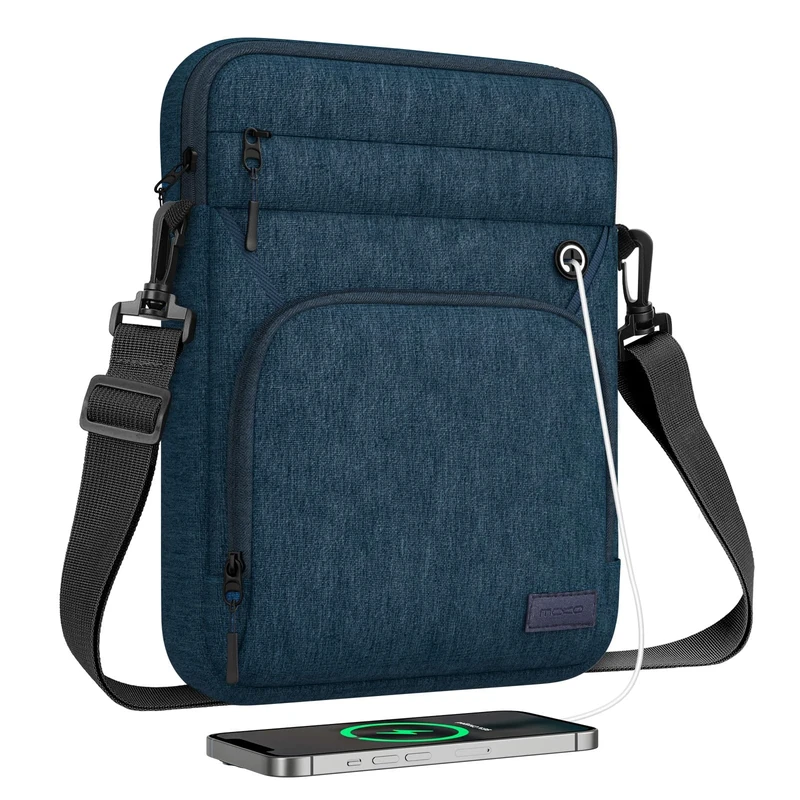 MoKo 12.9 Inch Tablet Sleeve Bag, Fits 13 Inch New iPad Pro M4 & Air M2 2024, iPad Pro 12.9 inch M2&M1, Galaxy Tab S9/S8 Plus 12.4", Multifunctional Bag with Shoulder and Headphone Port, Indigo
