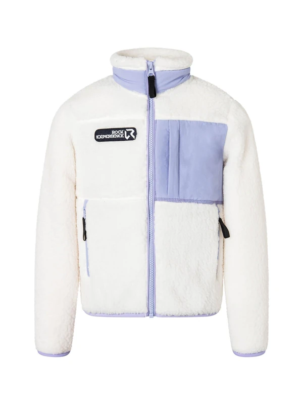 Rock Experience REJC00881-C976 Beaver Mock Neck FZ Junior Fleece Sweatshirt Unisex 0006 Marshmallow+2268 Baby Lavender 8/128