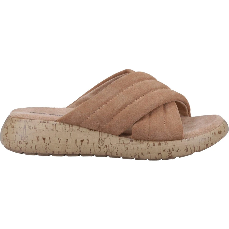 Hush Puppies Female Sarah Slide, Tan, 8