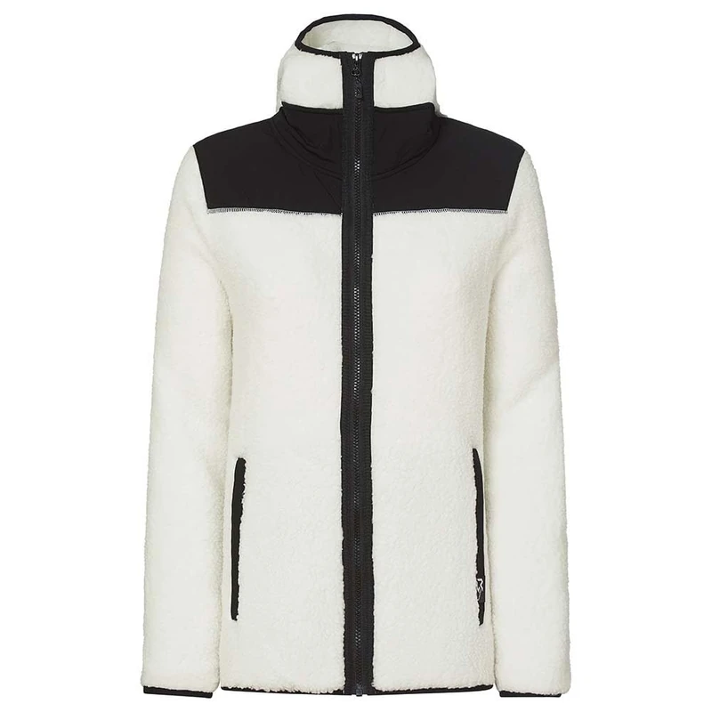 Rock Experience REWC02741-C340 SAVOONGA HOODIE FZ WOMAN FLEECE Sweatshirt Women's 0006 MARSHMALLOW+0208 CAVIAR L