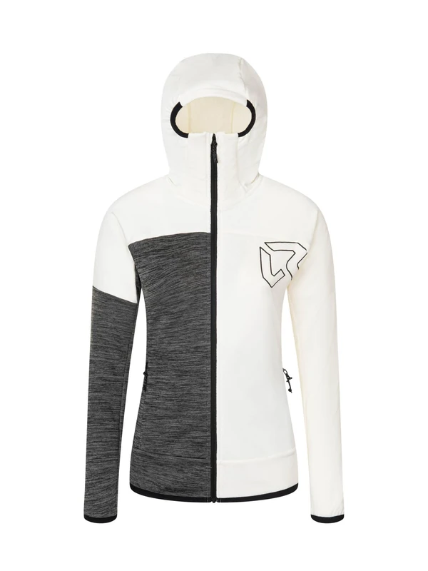 Rock Experience REWC02301-C520 KOBRA HOODIE FZ WOMAN FLEECE Sweatshirt Women's 0006 MARSHMALLOW+O014 GREY MELANGE XS