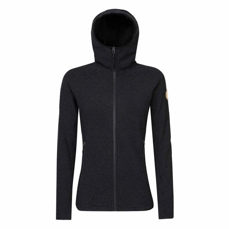 Rock Experience REWC02461-L115 CRYSTAL HOODIE FZ WOMAN FLEECE Sweatshirt Women's O217 EBONY MEL+0208 CAVIAR M