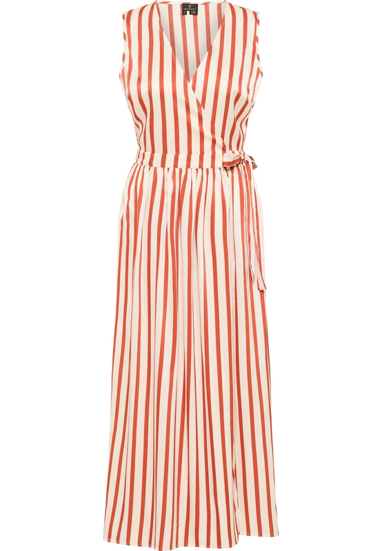 baradello Women's wrap Dress, Red Cream, S