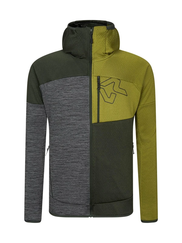 Rock Experience REMC02411-W973 KOBRA HOODIE FZ MAN FLEECE Sweatshirt Men's 1642 KOMBU GREEN+2293 CARDAMOM SEED+O014 GREY MEL XXL