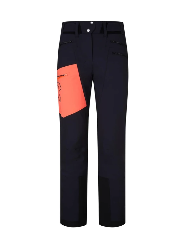 Rock Experience REWP05011-C279 Black Tower Woman Pant Pants Women's 0208(Caviar)+2151(Fiery Coral) S