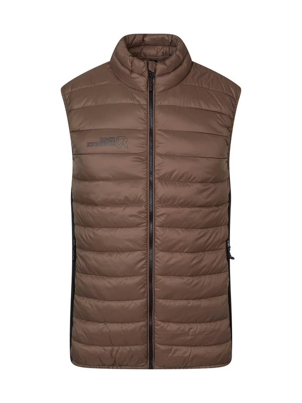 Rock Experience REMV01451-C951 FORTUNE HYBRID MAN VEST Jacket Men's 0274 DEEP TAUPE+0208 CAVIAR S