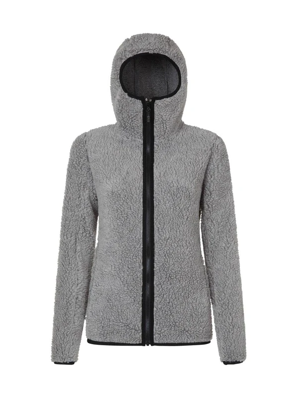 Rock Experience REWC02651-Z047 RE.POINT HOPE HOODIE WOMAN FLEECE Sweatshirt Women's O014 GREY MELANGE + 0208 CAVIAR S