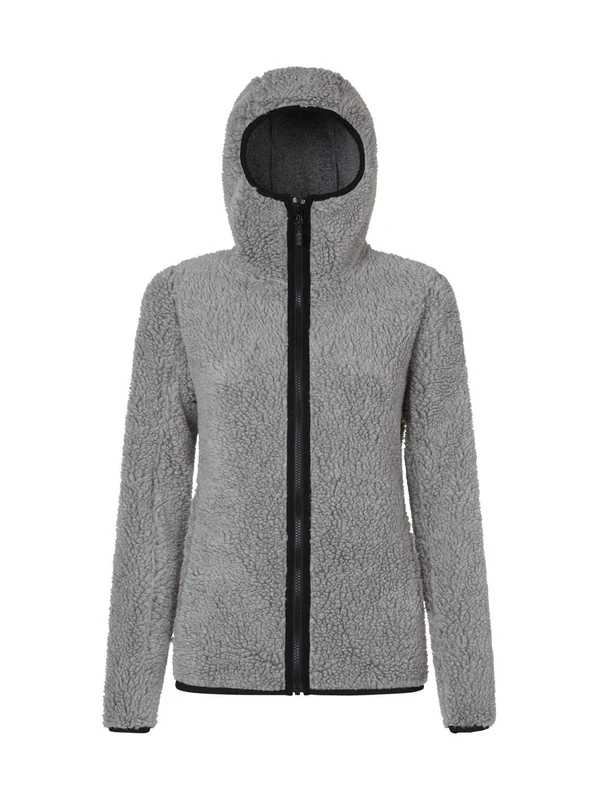 Rock Experience REWC02651-Z047 RE.POINT HOPE HOODIE WOMAN FLEECE Sweatshirt Women's O014 GREY MELANGE + 0208 CAVIAR XL