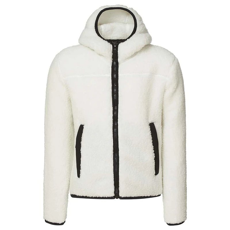 Rock Experience REJC00871-Z269 Beaver Hoodie FZ Junior Fleece Sweatshirt Unisex 0006 Marshmallow + 0208 Caviar 8/128 - Image 1