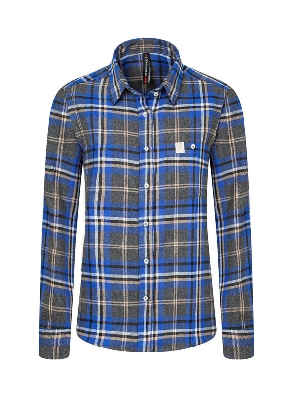 Rock Experience REWS00201-Q044 RE.CANAZEI FIT Woman Shirt T-Shirt Women's Check SURF The Web + Grey Melange L