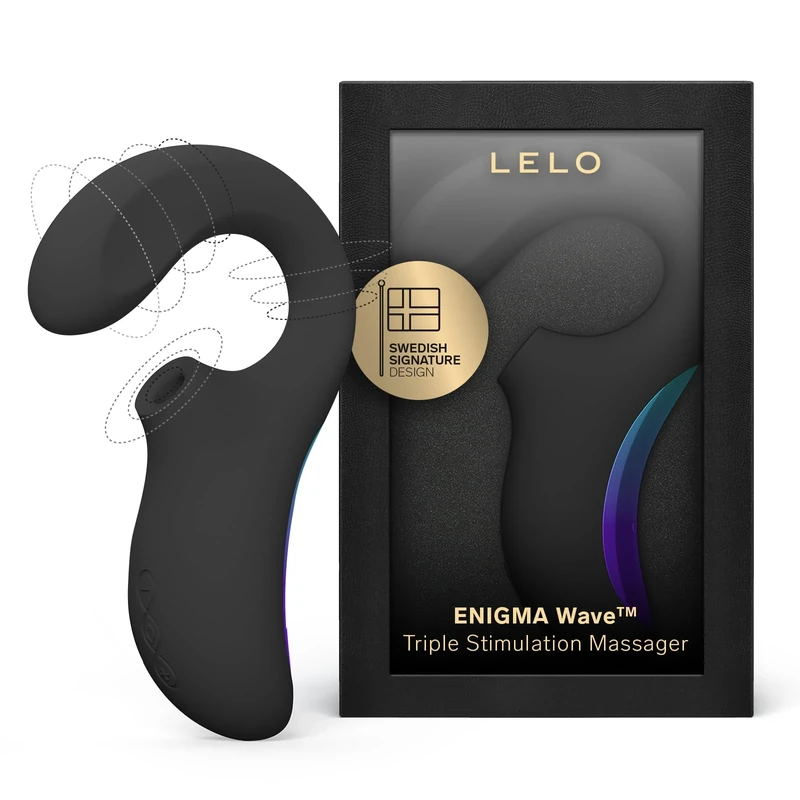 LELO Enigma Wave Triple Stimulation Wireless Vibrator for Women, Clit Sucking and G-spot Vibrator with WaveMotion Technology and 8 Vibrating Patterns, Sex Toy with Triple Motor, Black