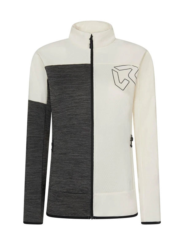 Rock Experience REWC02331-C520 KOBRA MOCK NECK FZ WOMAN FLEECE Sweatshirt Women's 0006 MARSHMALLOW+O014 GREY MELANGE S