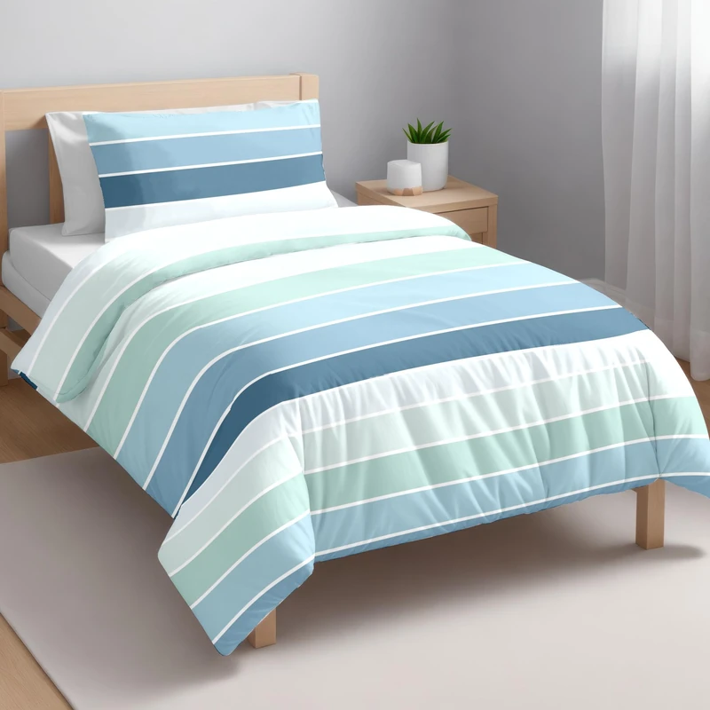 Ruggeri Single Duvet Cover Set - 100% Pure Cotton - Stripes