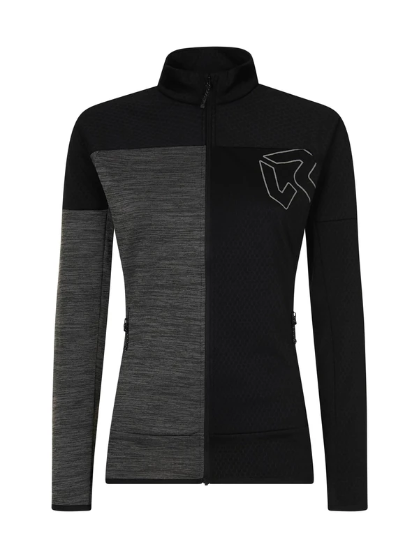 Rock Experience REWC02331-C142 KOBRA MOCK NECK FZ WOMAN FLEECE Sweatshirt Women's 0208(CAVIAR)+O014(GREY MELANGE) XS