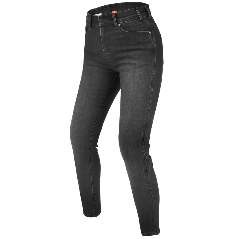 REBELHORN Classic III Lady Women's Motorcycle Jeans | Aramid Fibre Lining | SAS-TEC Knee and Hip Protectors | Skinny Fit, Black (Black Washed), 28W x 30L