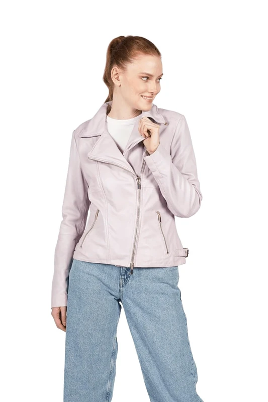 Freaky Nation Women's Be Princess-fn Leather Jacket, Lavender Fog, S